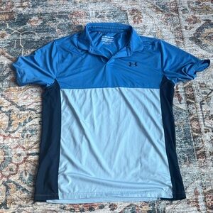Under Armour Men's Color Block Blue Golf Polo Shirt